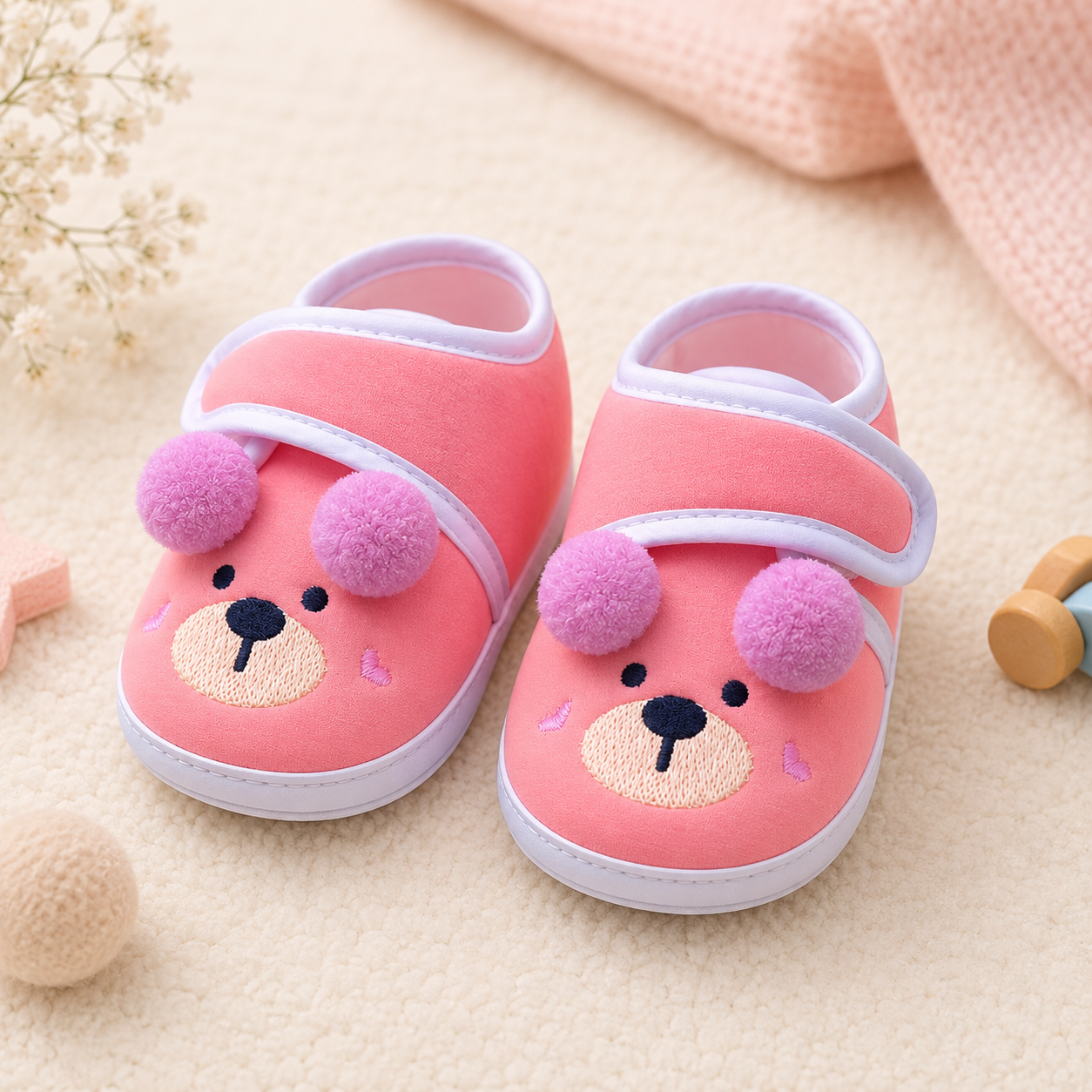 POM POM DOG BABY BOOTIES