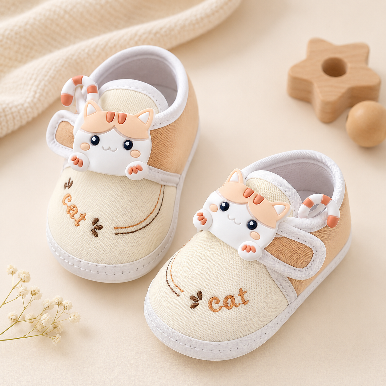 Twinkle Eye Cat Baby Booties